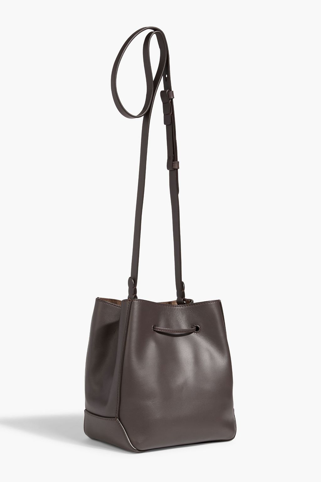 BRUNELLO CUCINELLI Bead-embellished leather bucket bag