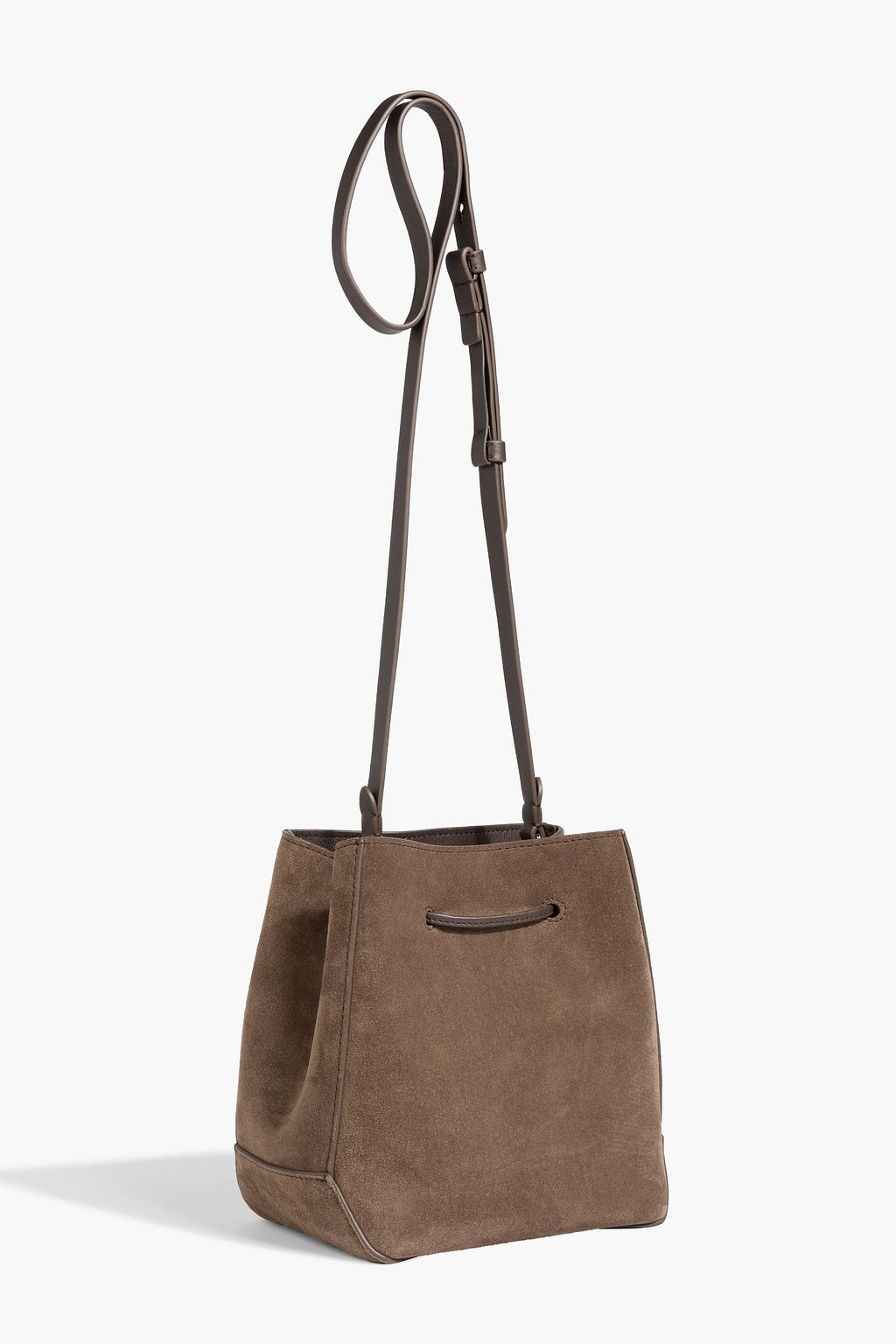 BRUNELLO CUCINELLI Bead-embellished suede bucket bag