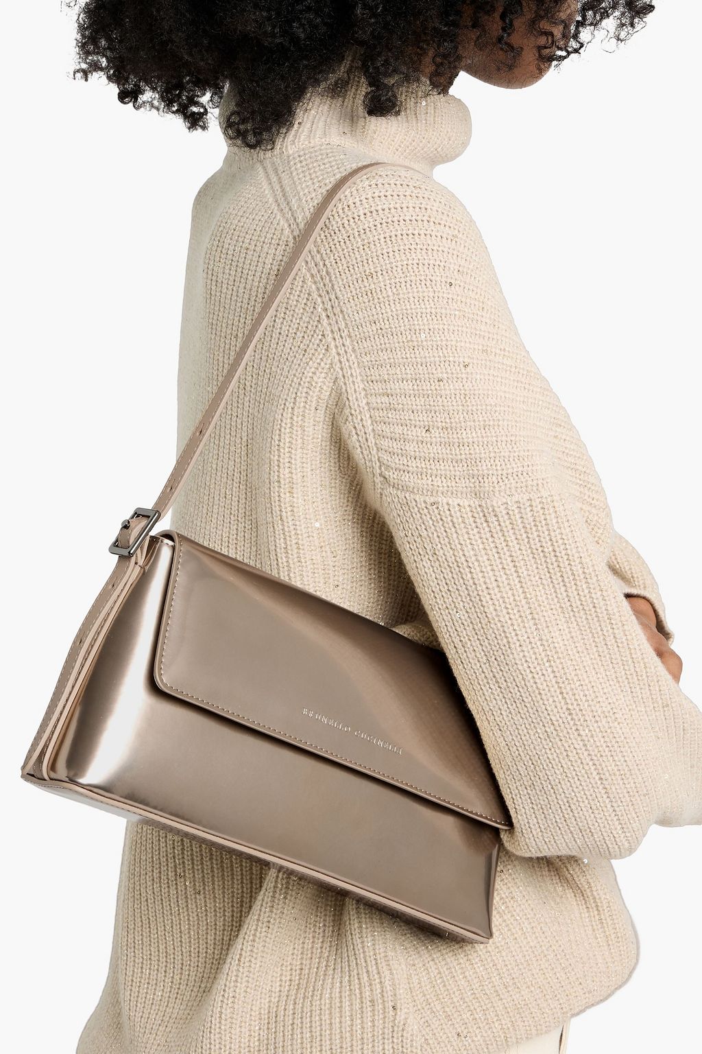 BRUNELLO CUCINELLI Mirrored-leather shoulder bag