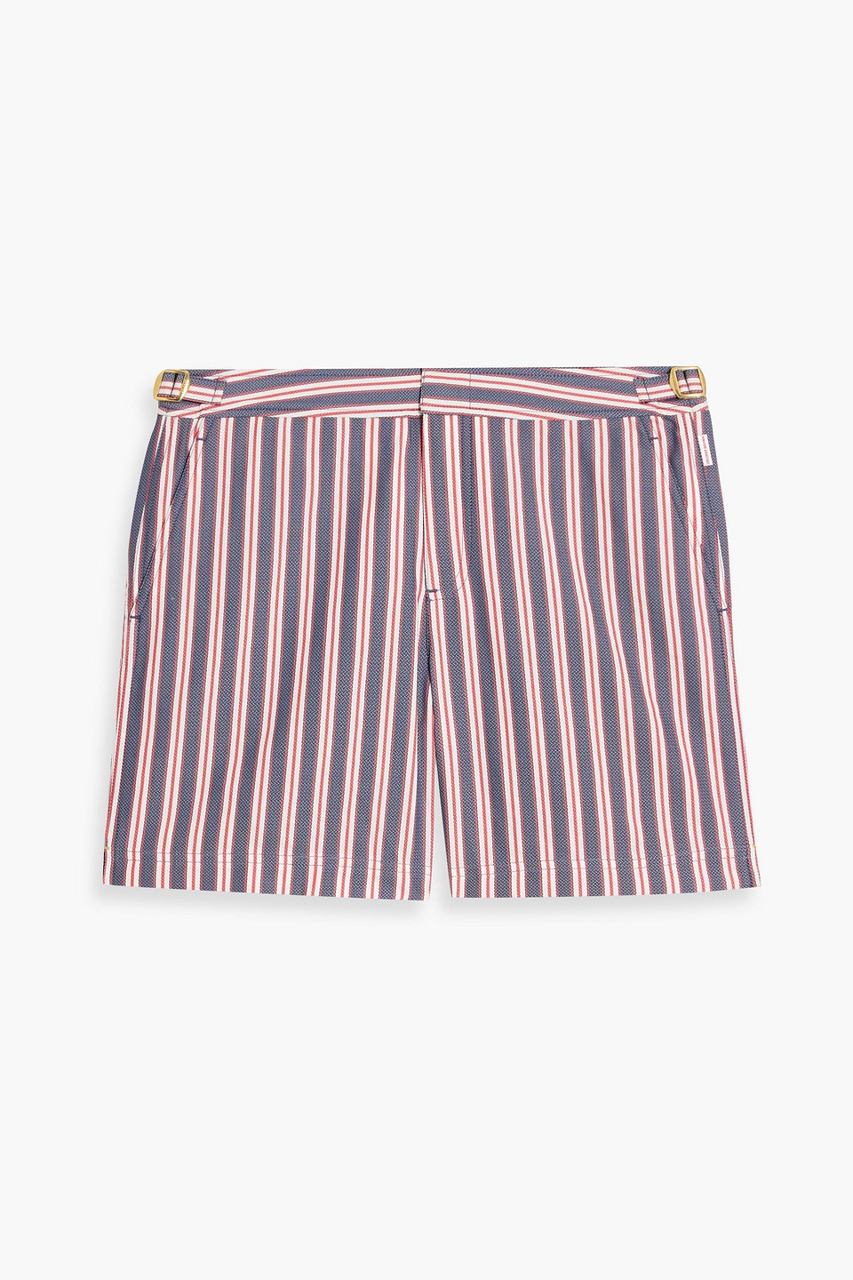 Bulldog mid-length striped jacquard swim shorts