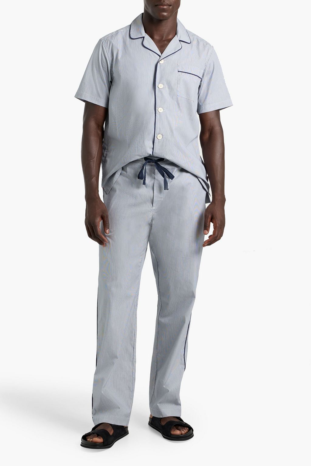 ORLEBAR BROWN Alfred pinstriped cotton-poplin drawstring pants