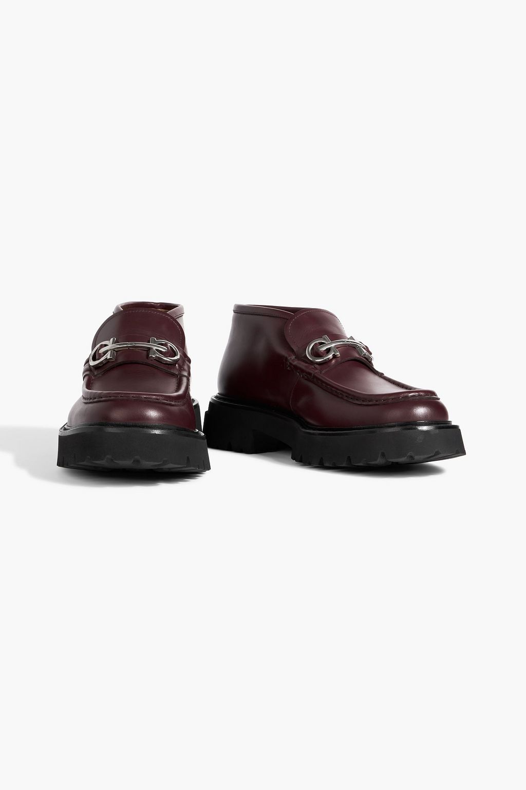 FERRAGAMO Gancini embellished leather boots