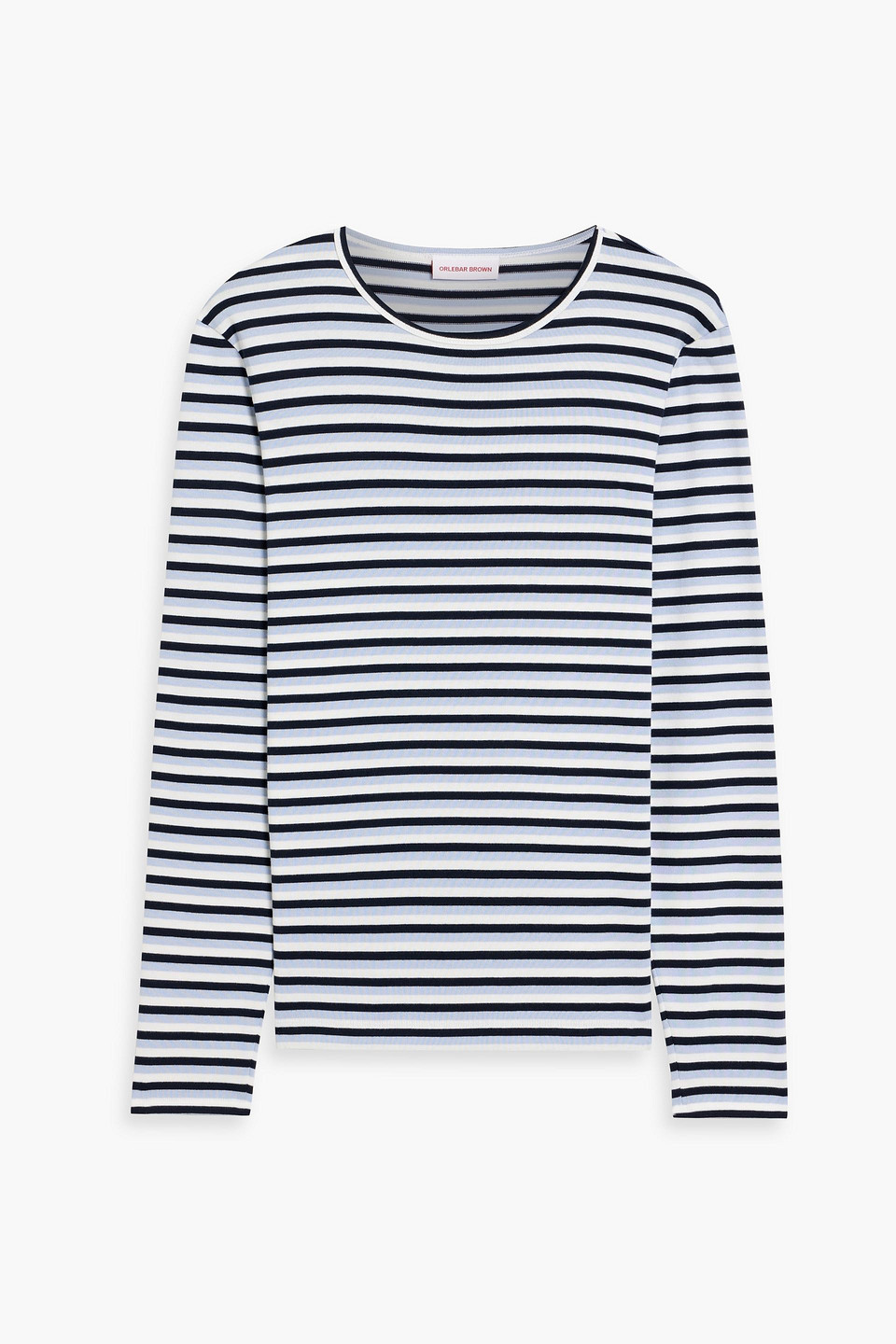 Orlebar Brown Sammy Striped Cotton T-shirt In Blue
