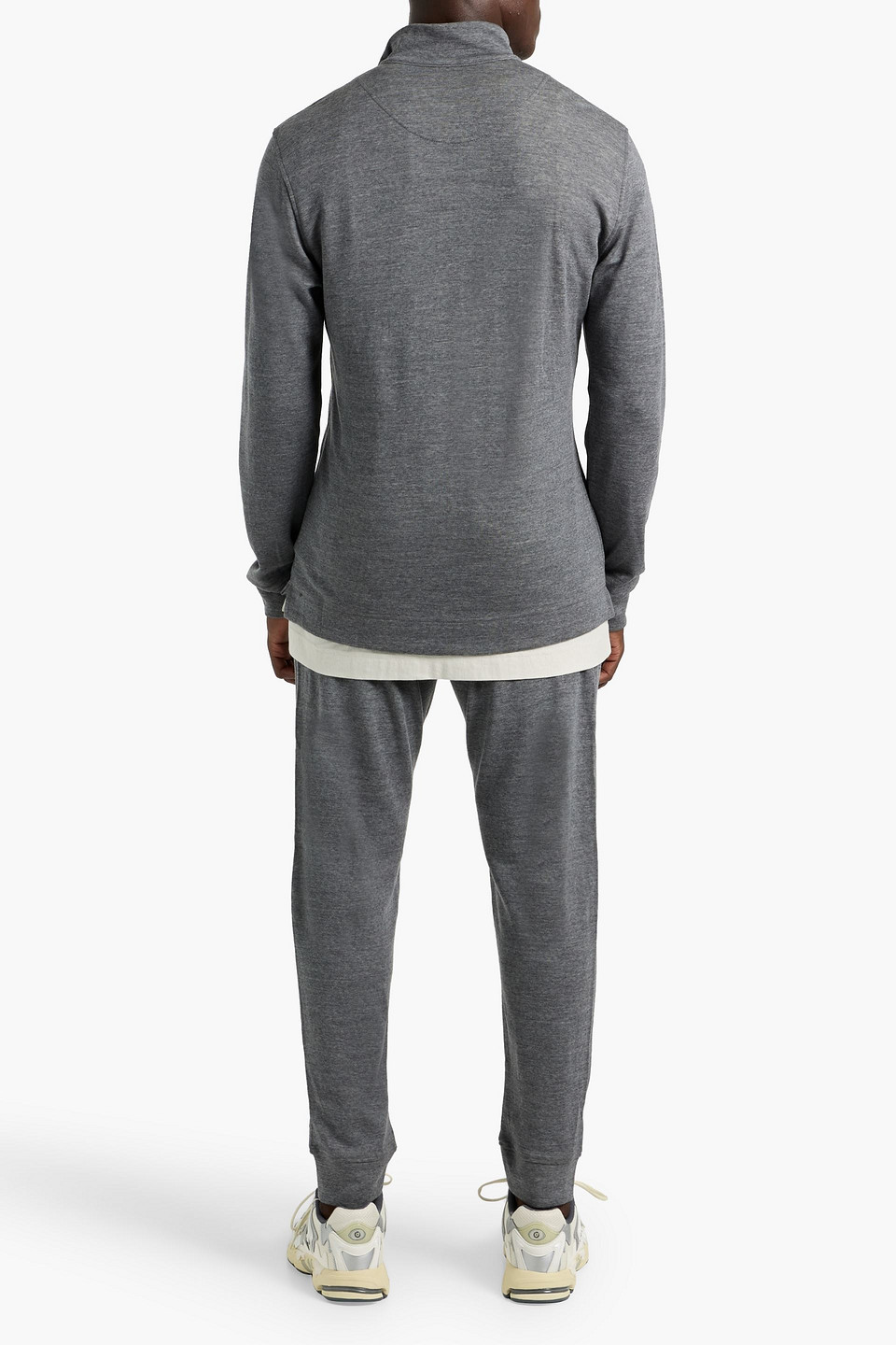 Orlebar Brown Neilson Wool-blend Half-zip Sweatshirt In Gray