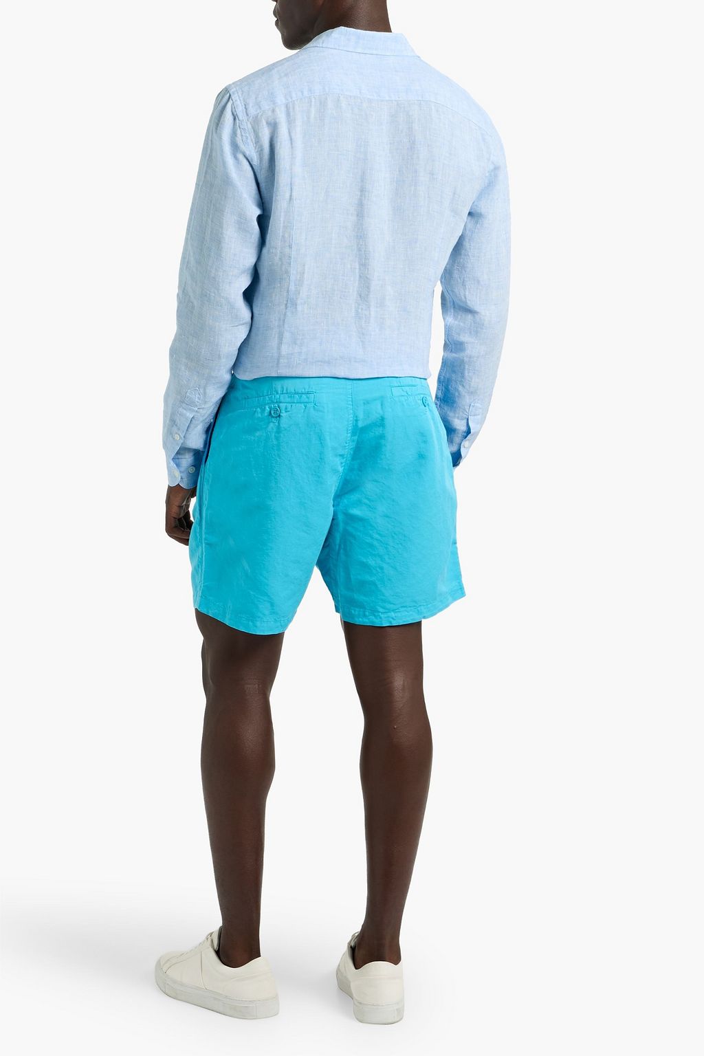 ORLEBAR BROWN Searose pleated linen and cotton-blend twill shorts