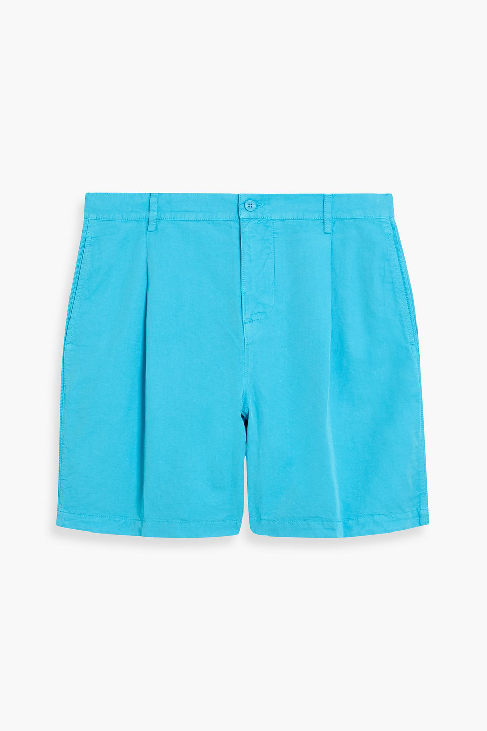 Orlebar Brown Searose Pleated Linen And Cotton-blend Twill Shorts In Blue