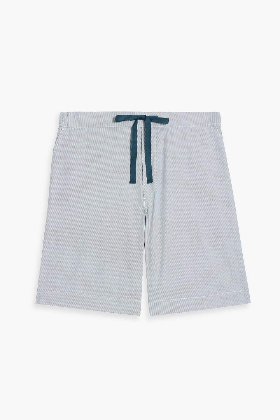 Orlebar Brown Devlin Pinstriped Cotton-poplin Drawstring Shorts In Blue