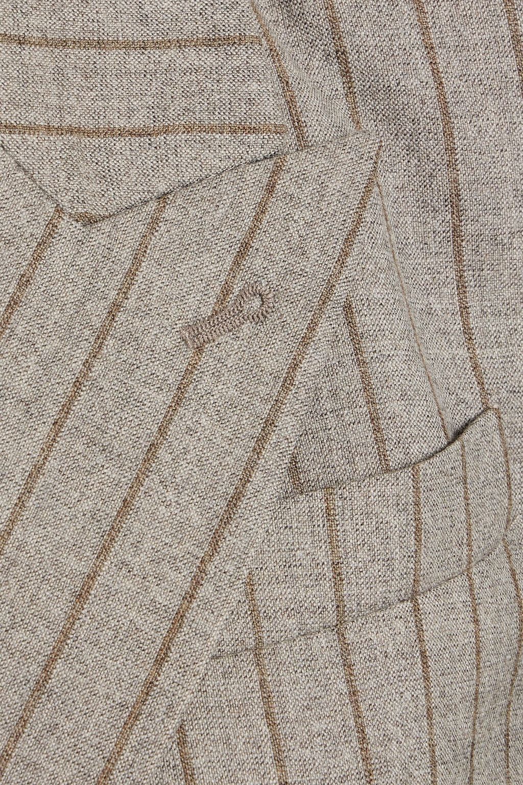 BRUNELLO CUCINELLI Double-breasted pinstriped wool blazer