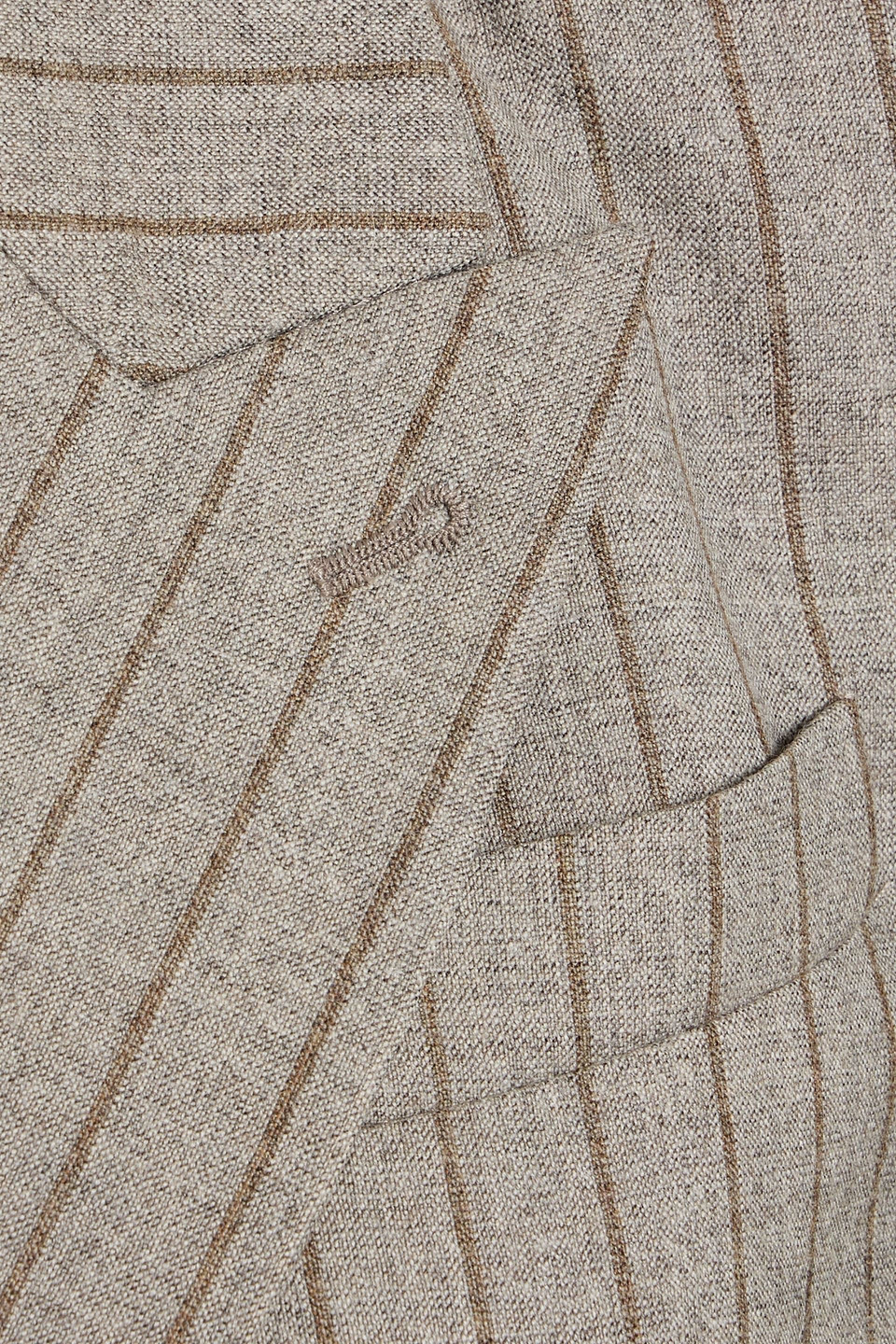 Brunello Cucinelli Double-breasted Pinstriped Wool Blazer In Gray