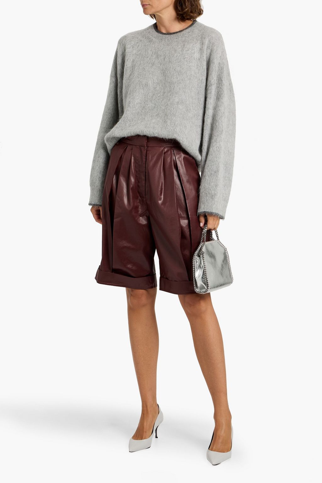 BRUNELLO CUCINELLI Bead-embellished brushed knitted sweater