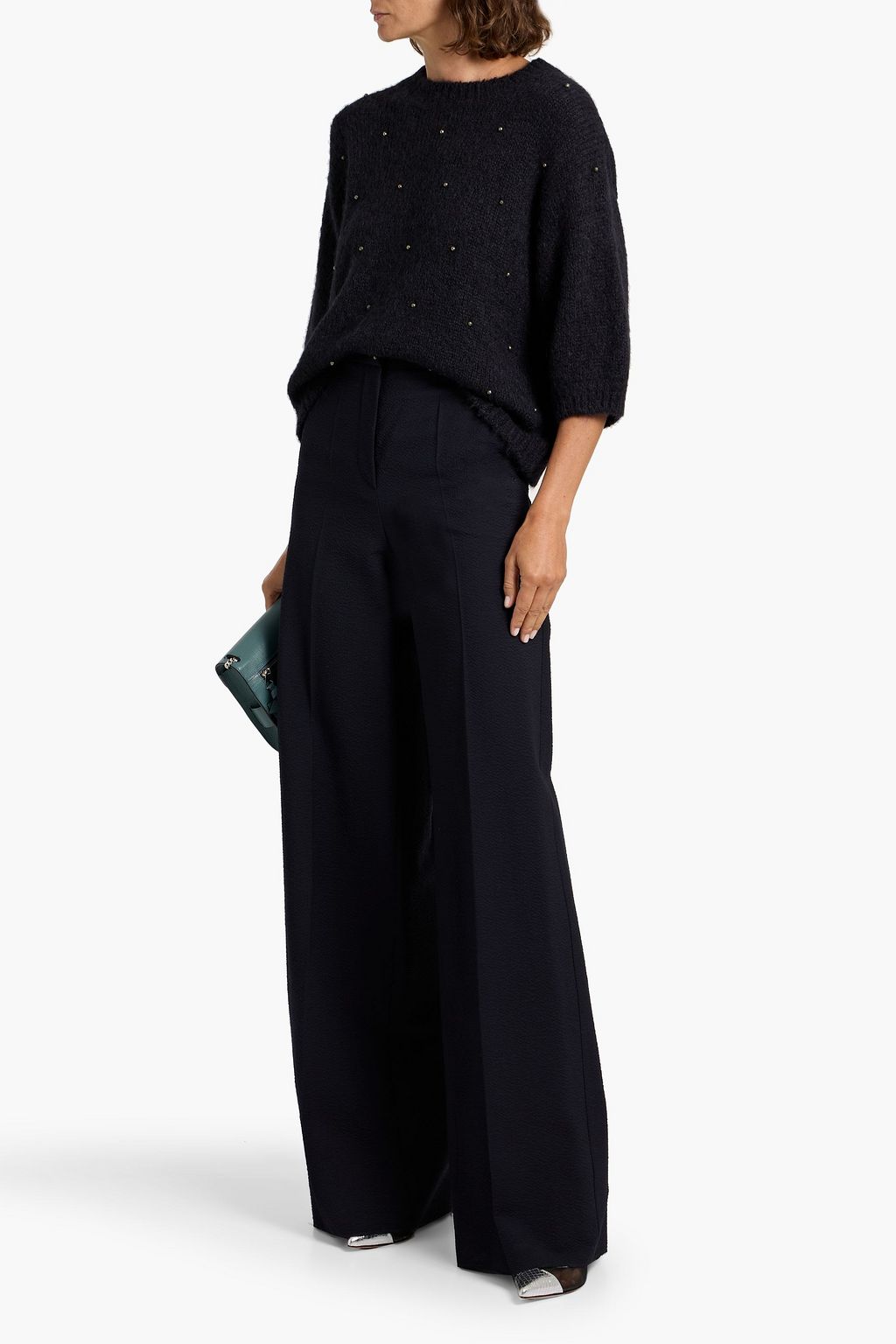 BRUNELLO CUCINELLI Bead-embellished alpaca-blend sweater