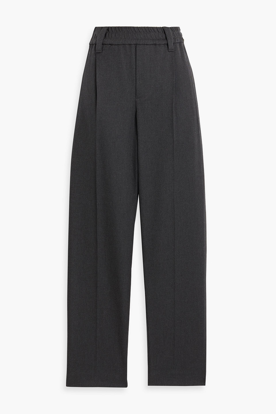 Bead-embellished cotton-blend twill tapered pants