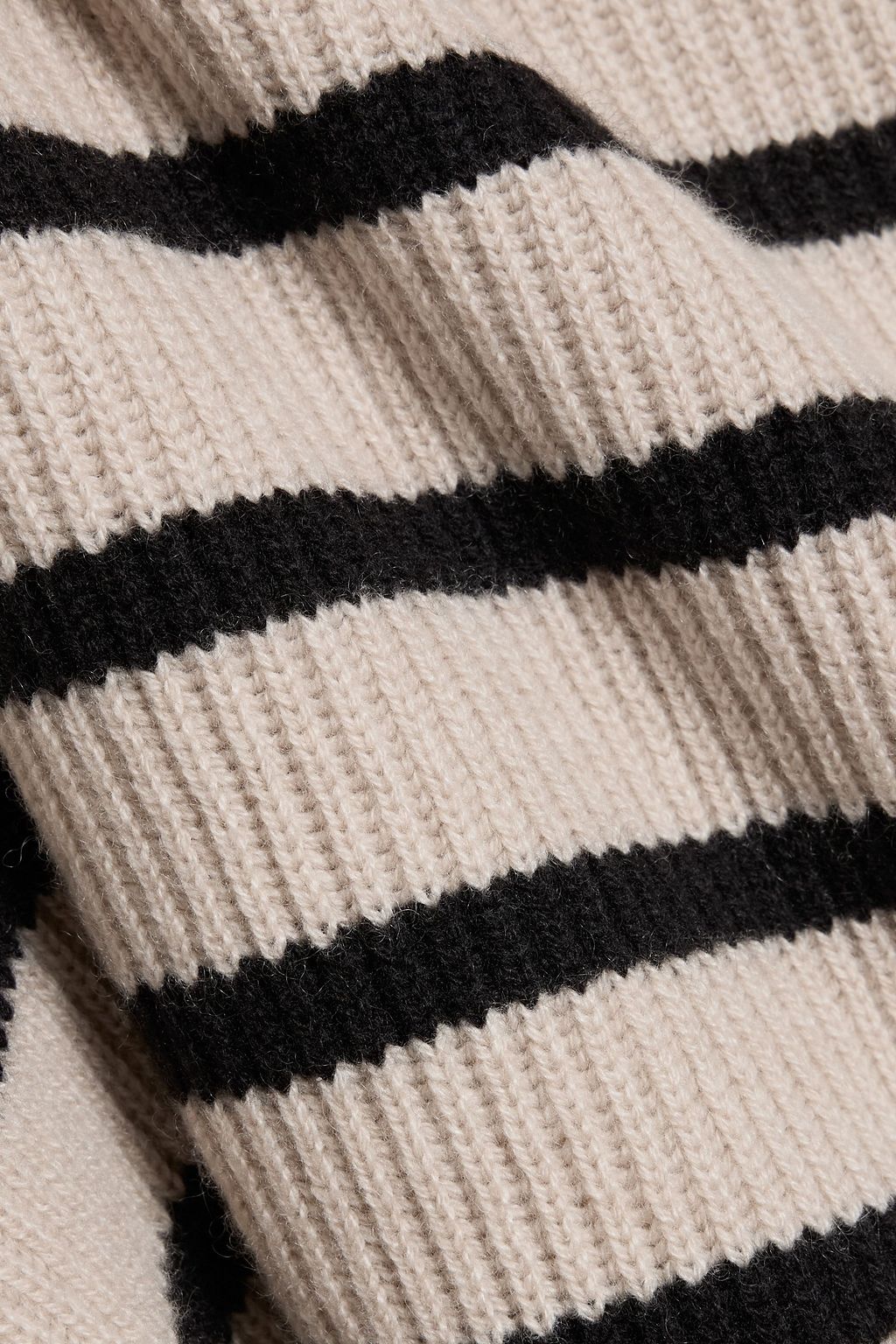 BRUNELLO CUCINELLI Bead-embellished striped ribbed cashmere sweater