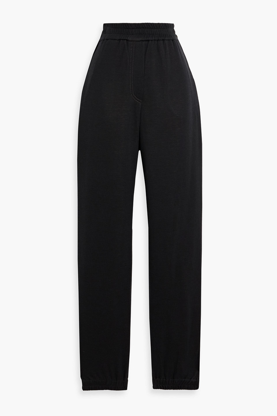 Cotton-blend jersey track pants