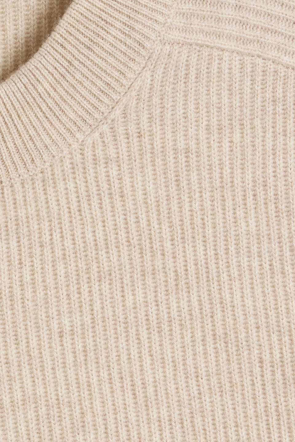 Brunello Cucinelli Bead-embellished Ribbed Cashmere Sweater In Neutral