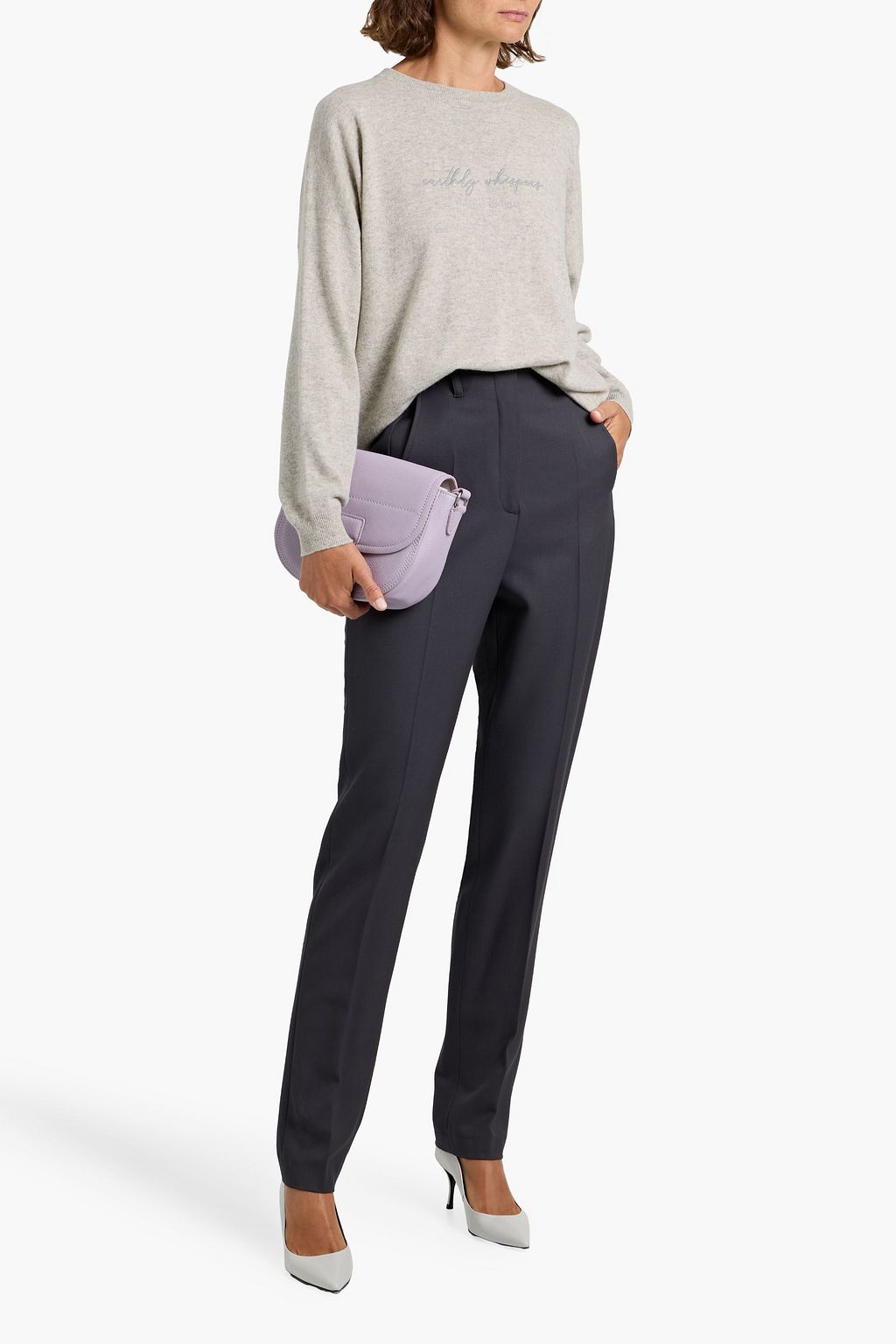 BRUNELLO CUCINELLI Embroidered wool, cashmere and silk-blend sweater
