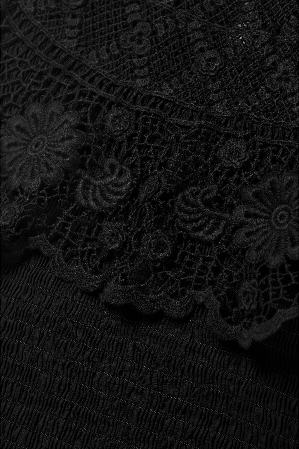 SEA Serita guipure lace-trimmed cotton-poplin blouse