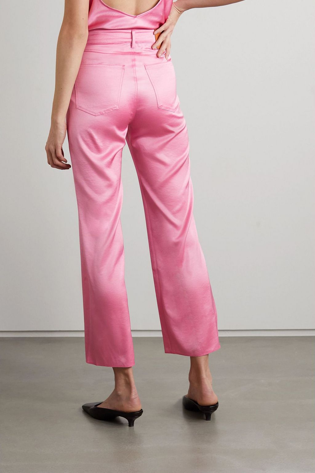 NANUSHKA Vaeda cropped satin flared pants