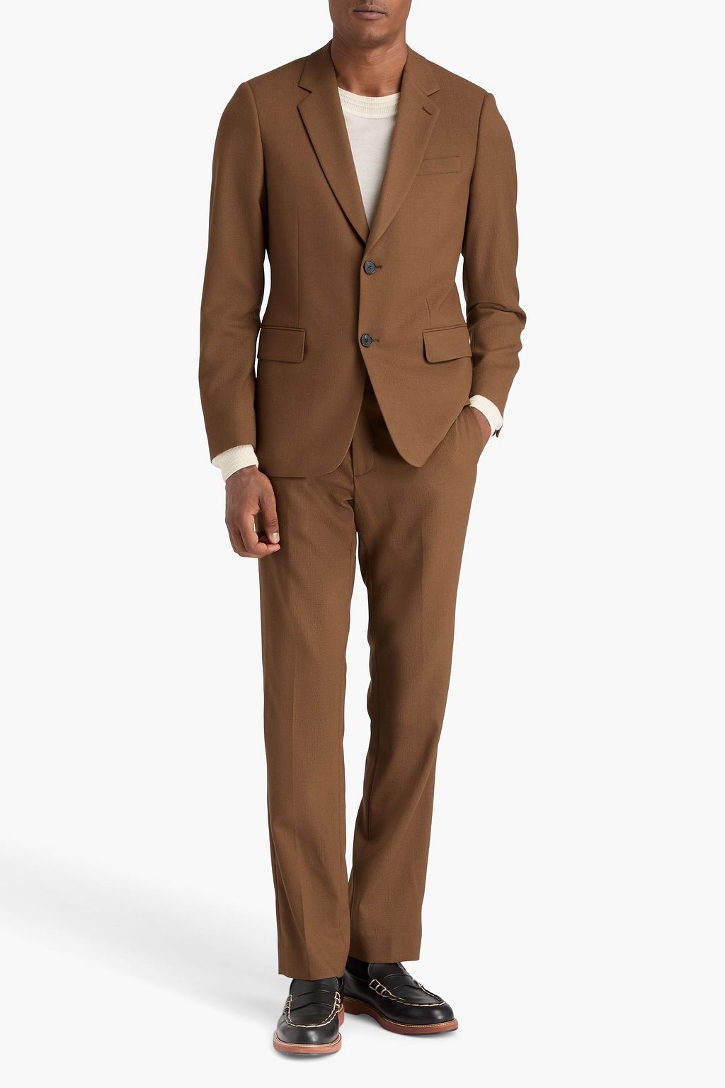 SANDRO Grain de poudre wool-blend suit jacket
