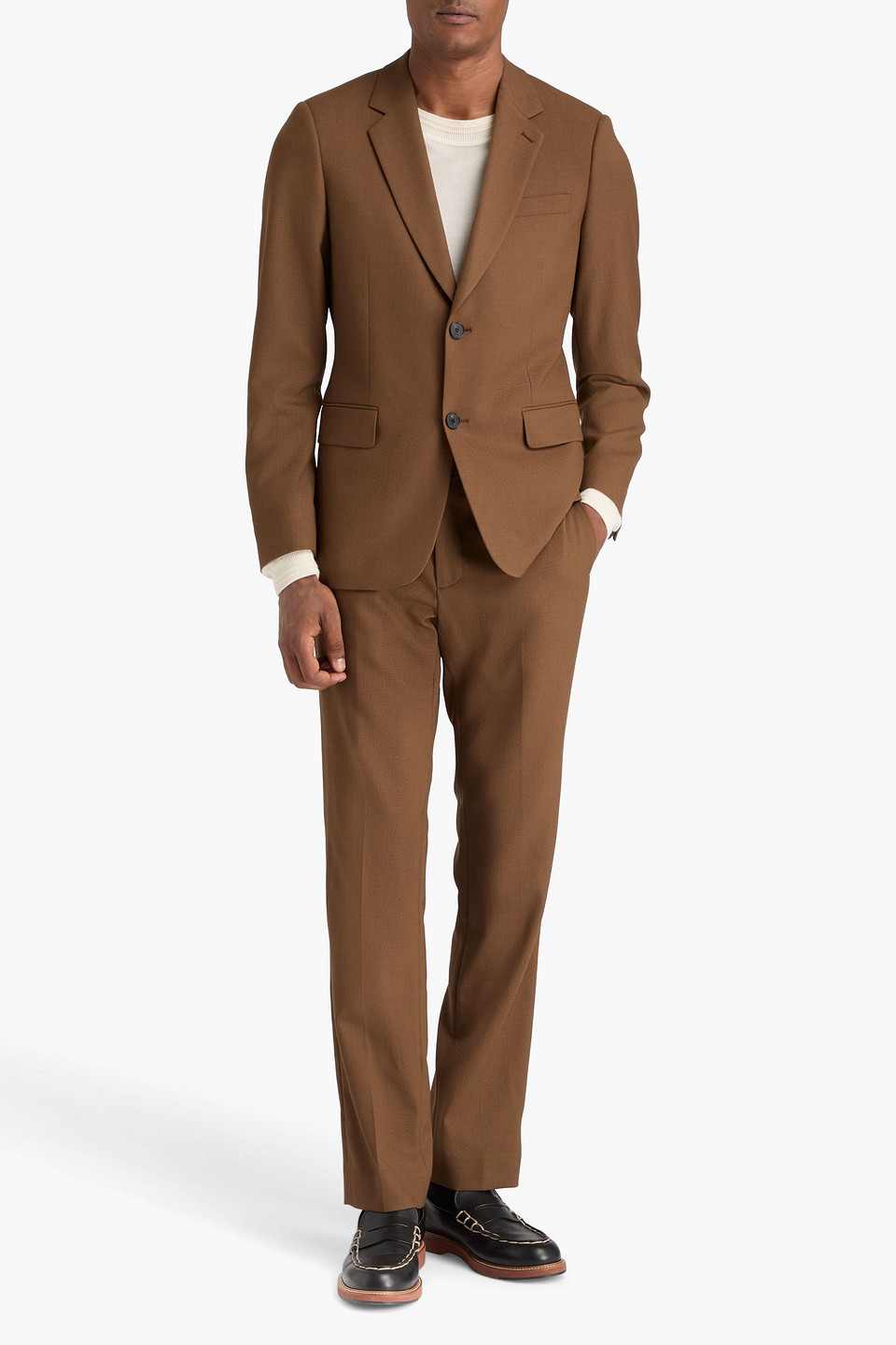 SANDRO GRAIN DE POUDRE WOOL-BLEND SUIT JACKET