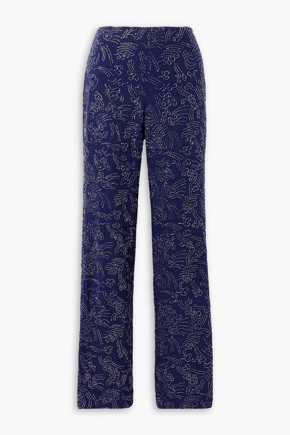 Staud Avola Bead-embellished Tulle Wide-leg Pants In Multi