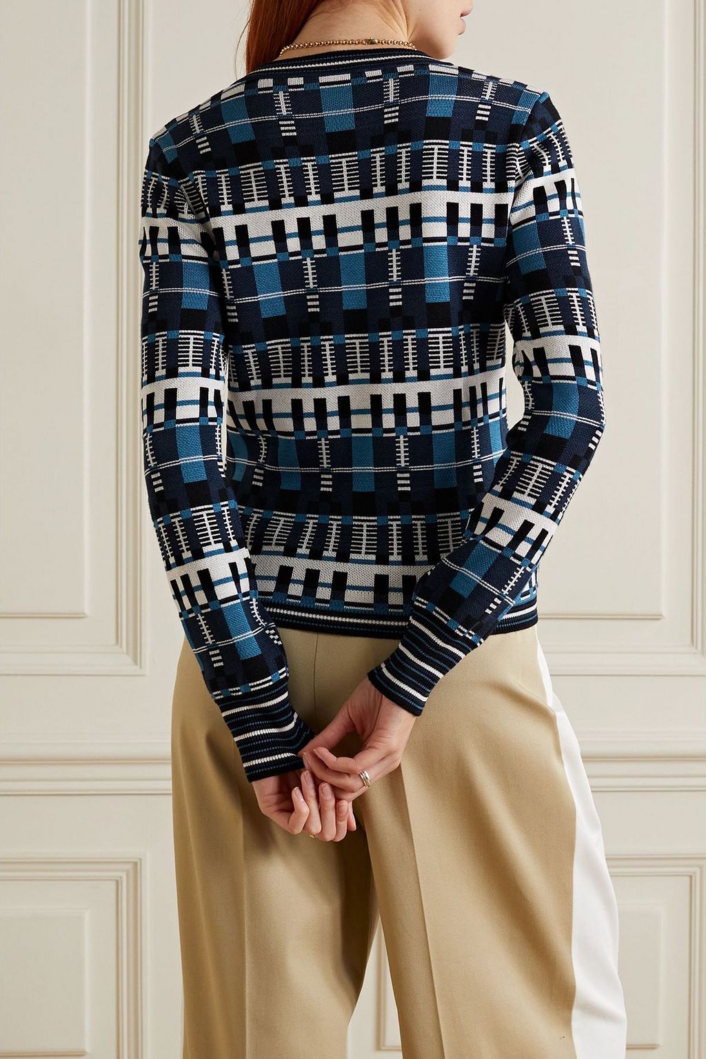 PARTOW Kai silk and wool-blend jacquard sweater