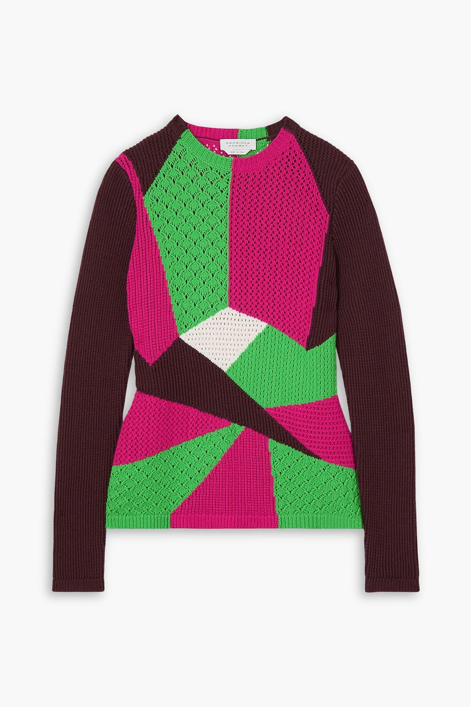 Gabriela Hearst Rourke Color-block Pointelle-knit Cashmere Sweater In Multi