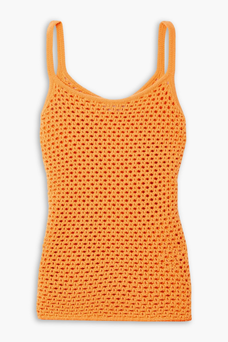 Gabriela Hearst Mali Crocheted Wool And Cashmere-blend Tank In Orange