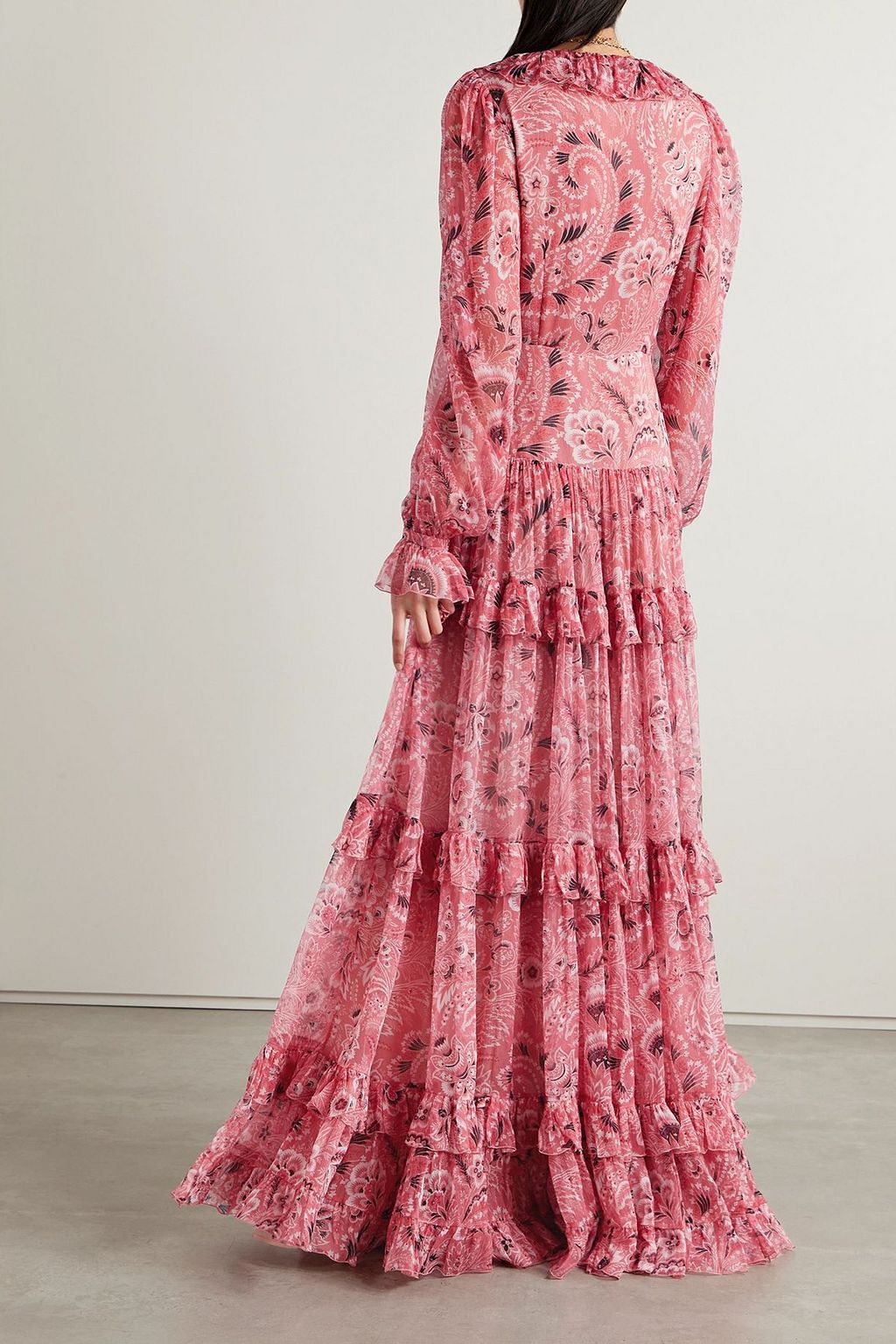 ETRO Ruffled paisley-print silk-crepon maxi dress
