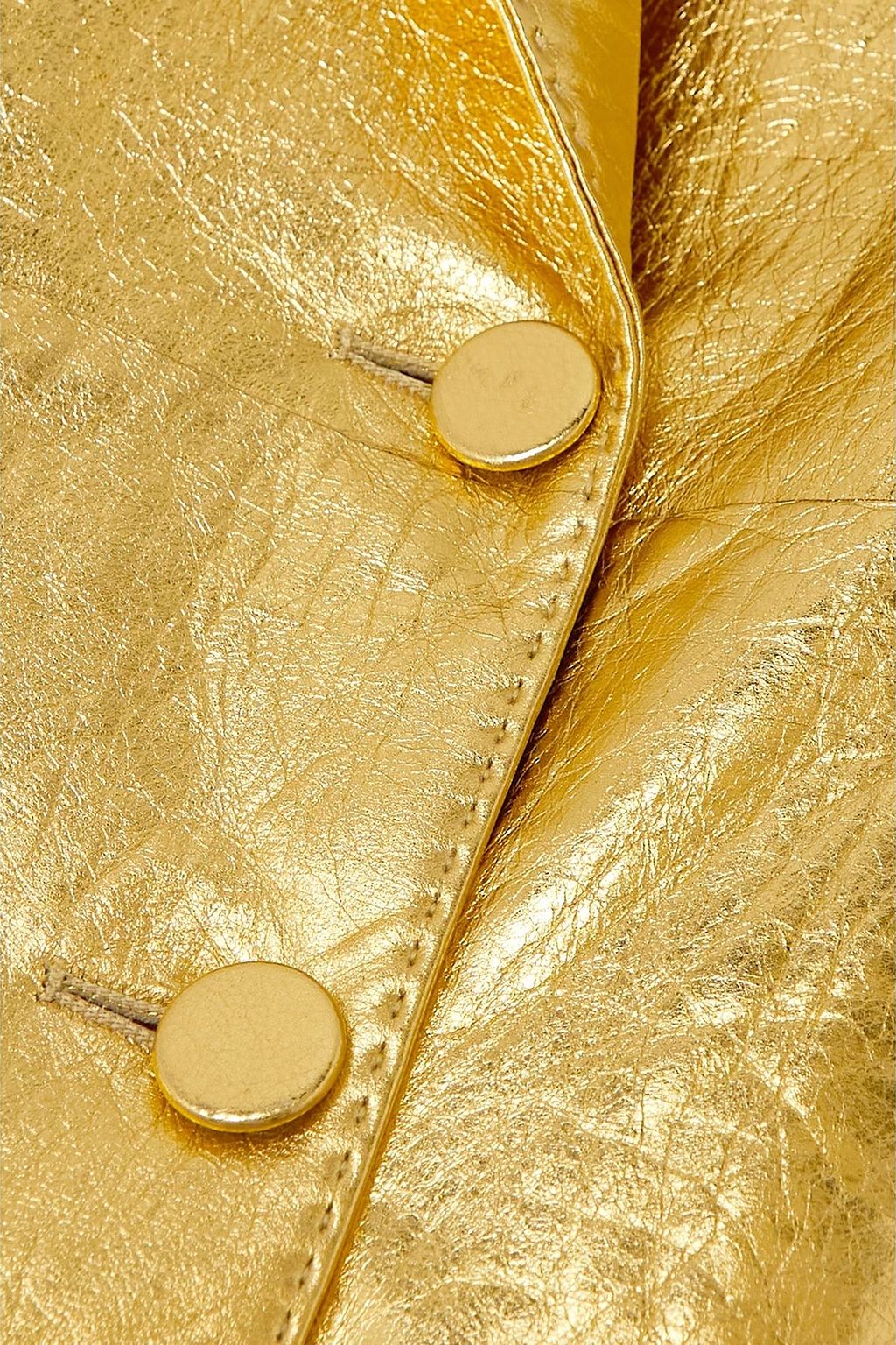GABRIELA HEARST Angela double-breasted metallic leather blazer