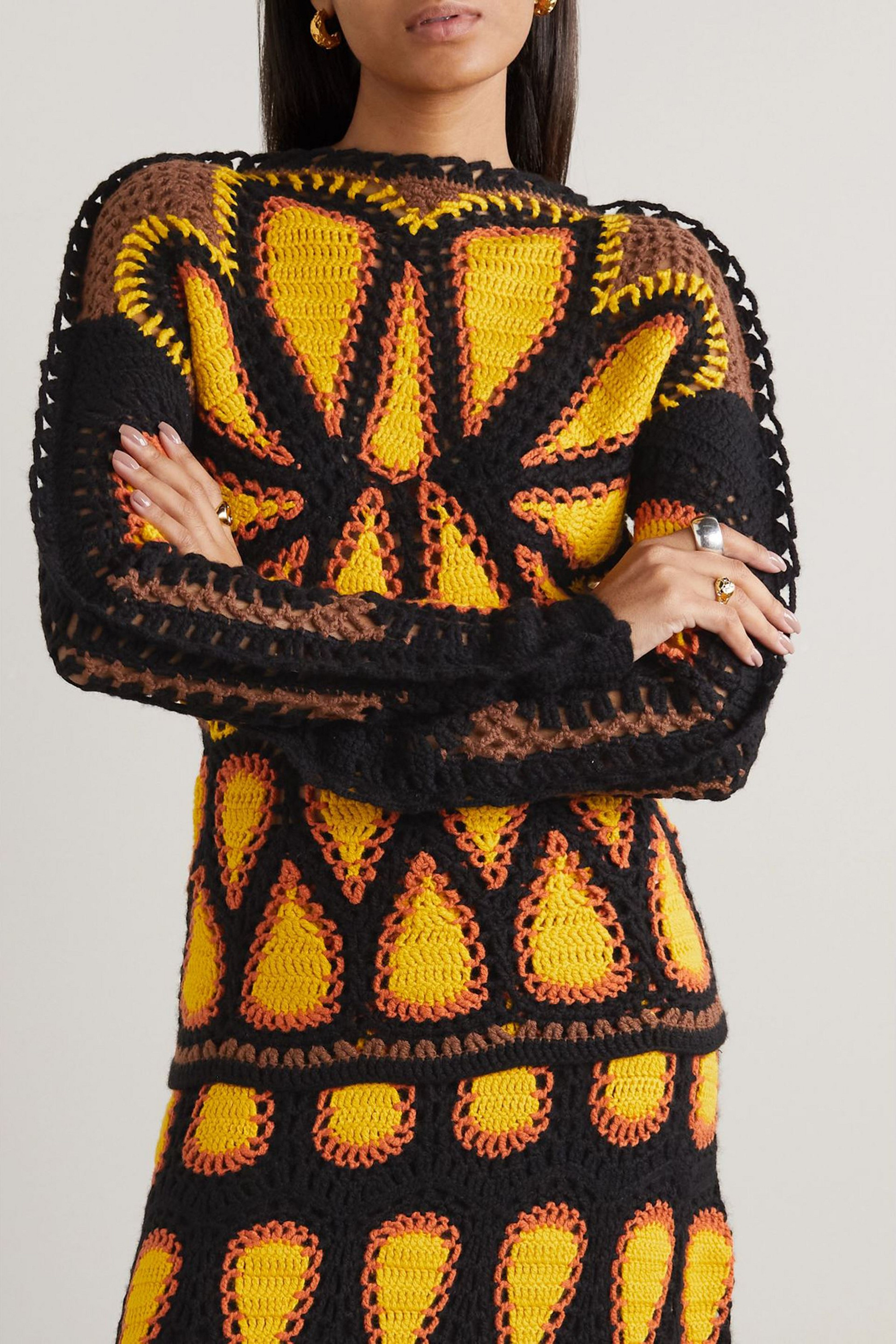 Gabriela Hearst Crochet-knit cashmere sweater