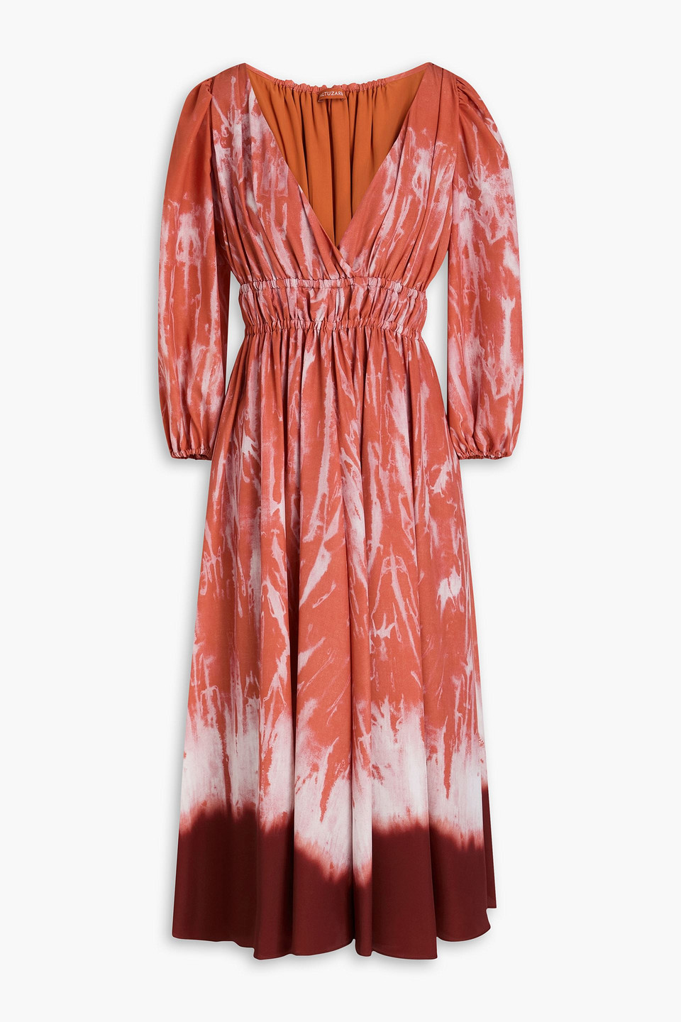Altuzarra Kathleen Gathered Tie-dyed Crepe De Chine Maxi Dress In Multi