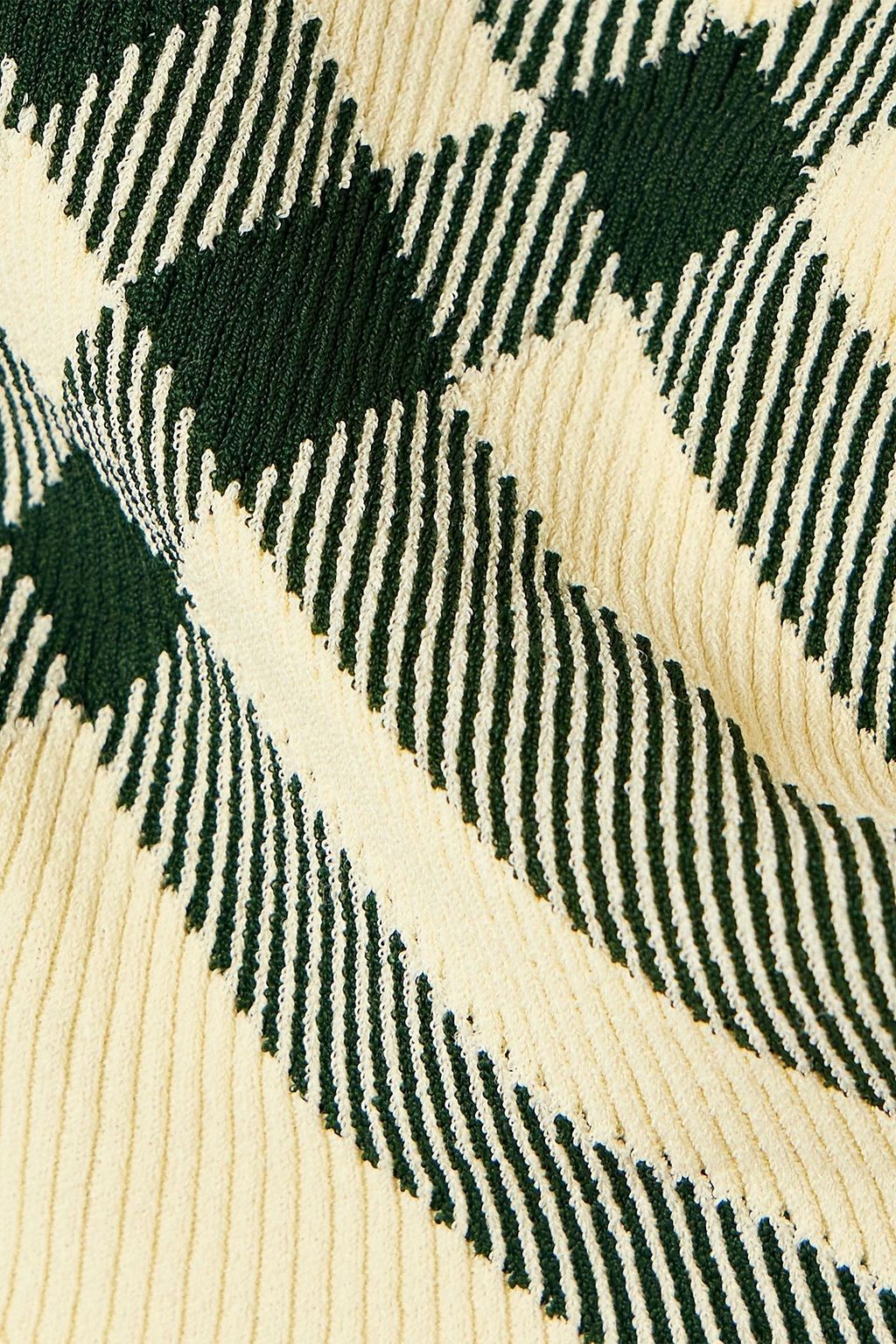 BURBERRY Checked ribbed-knit turtleneck sweater