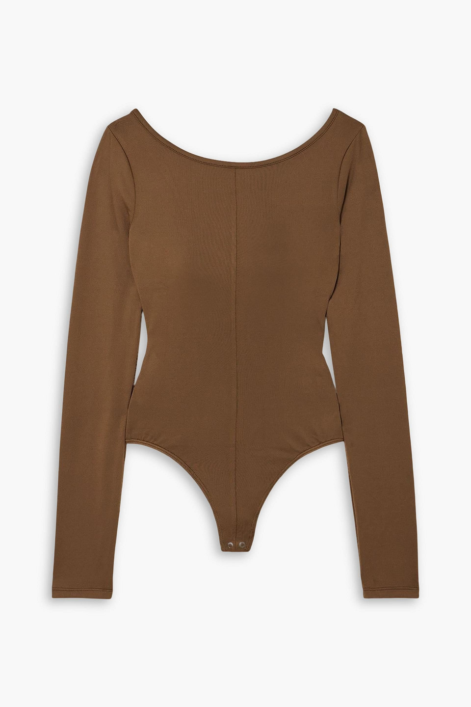 Agolde Paulette Open-back Stretch-jersey Bodysuit In Brown
