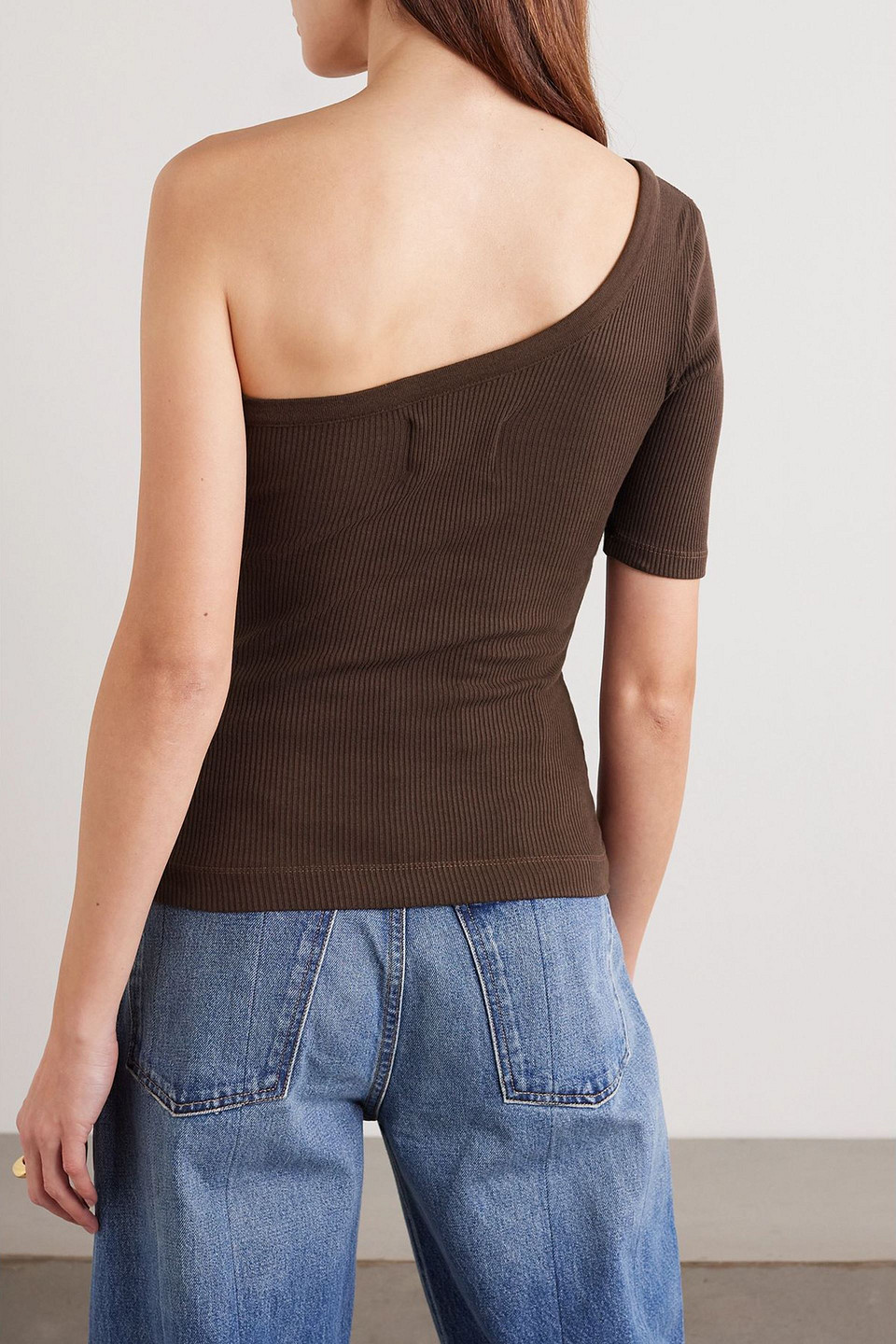  Citizens Of Humanity - Oberteil „savannah“ Aus Geripptem Jersey Mit Asymmetrischer Schulterpartie - Braun - L 
