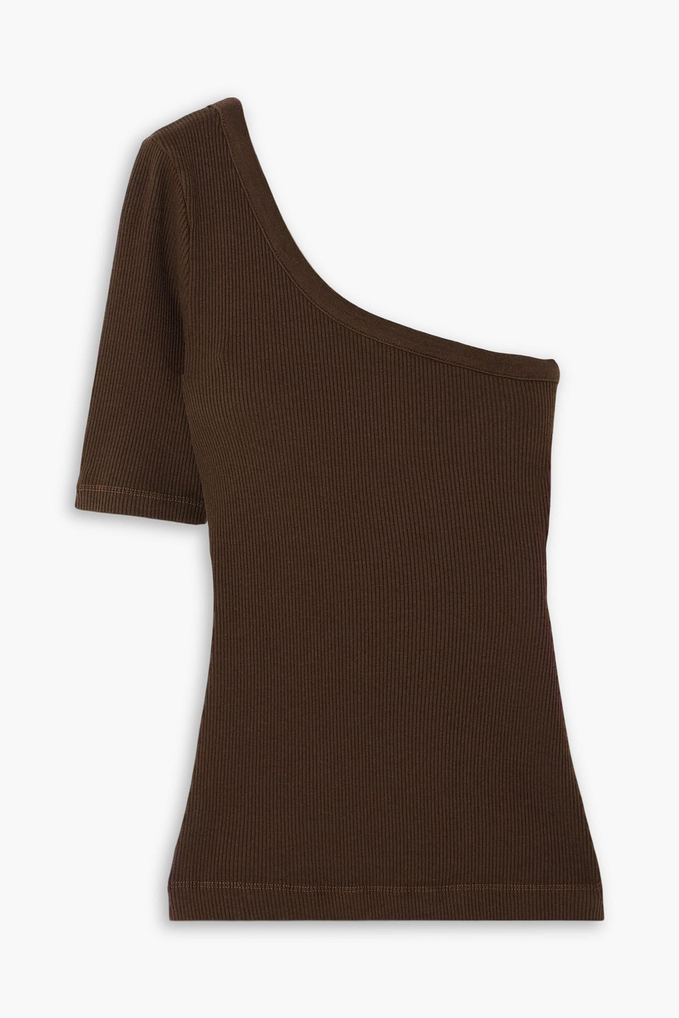 Citizen Of Humanity Savannah One-shoulder Ribbed Jersey Top In Burgundy