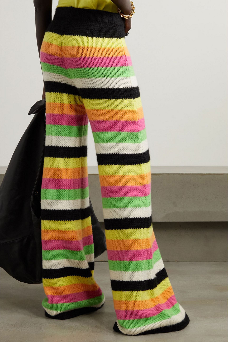 Gabriela Hearst Liu Striped Cashmere Flared Pants In Multi