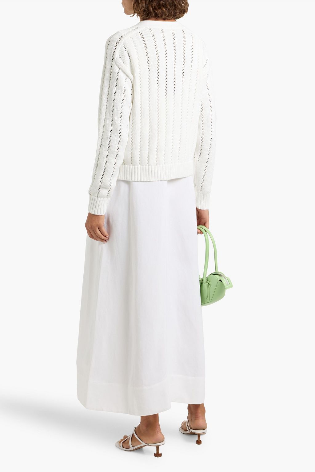 AUTUMN CASHMERE Pointelle-knit cotton cardigan