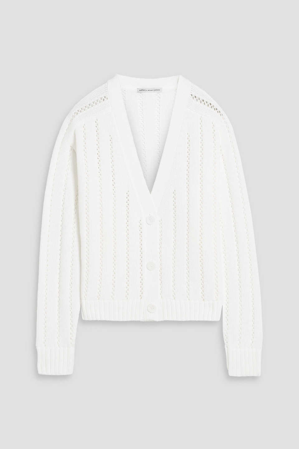 Pointelle-knit cotton cardigan