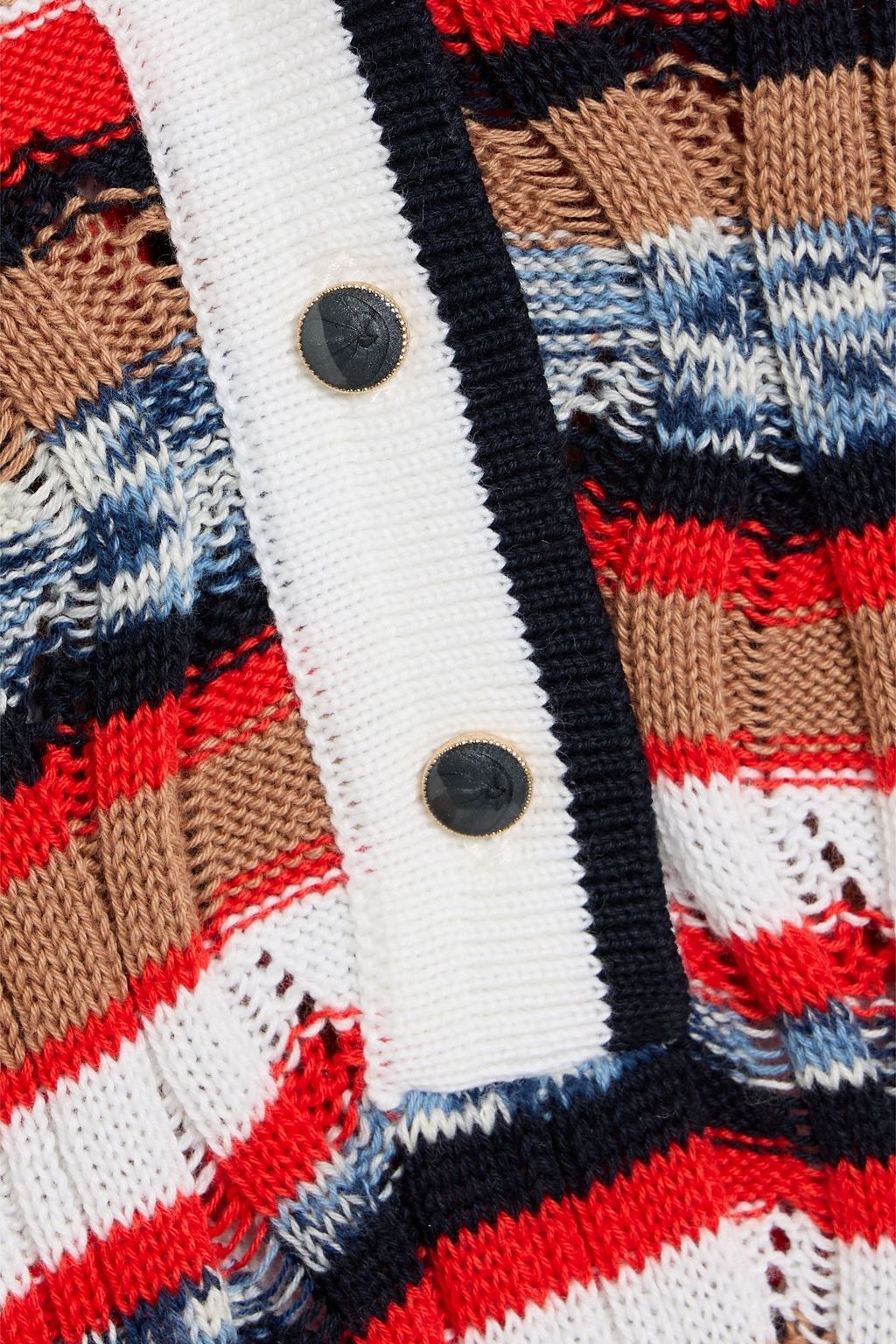 AUTUMN CASHMERE Ribbed striped cotton top