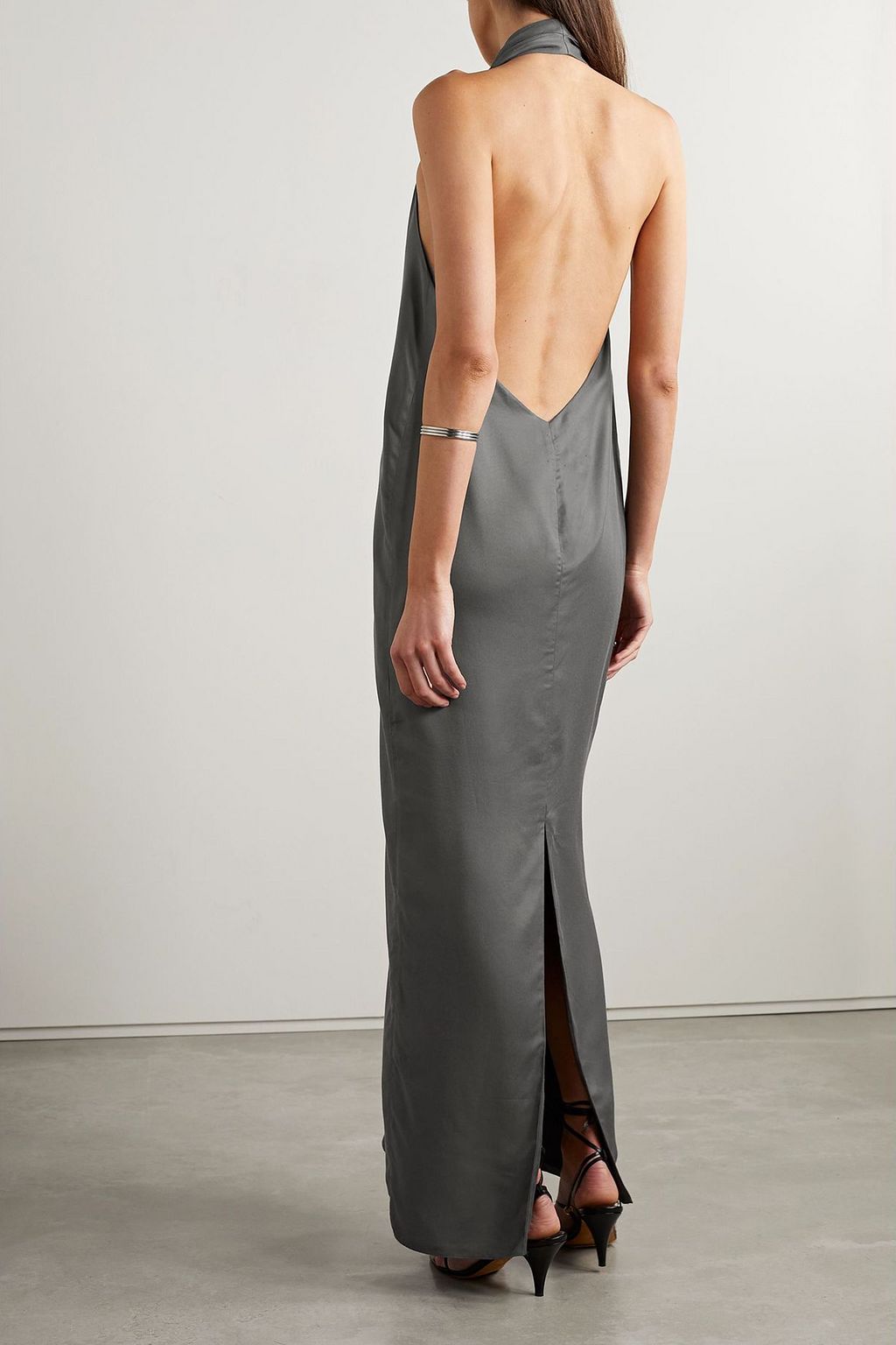 INTERIOR The Sybil twill halterneck maxi dress