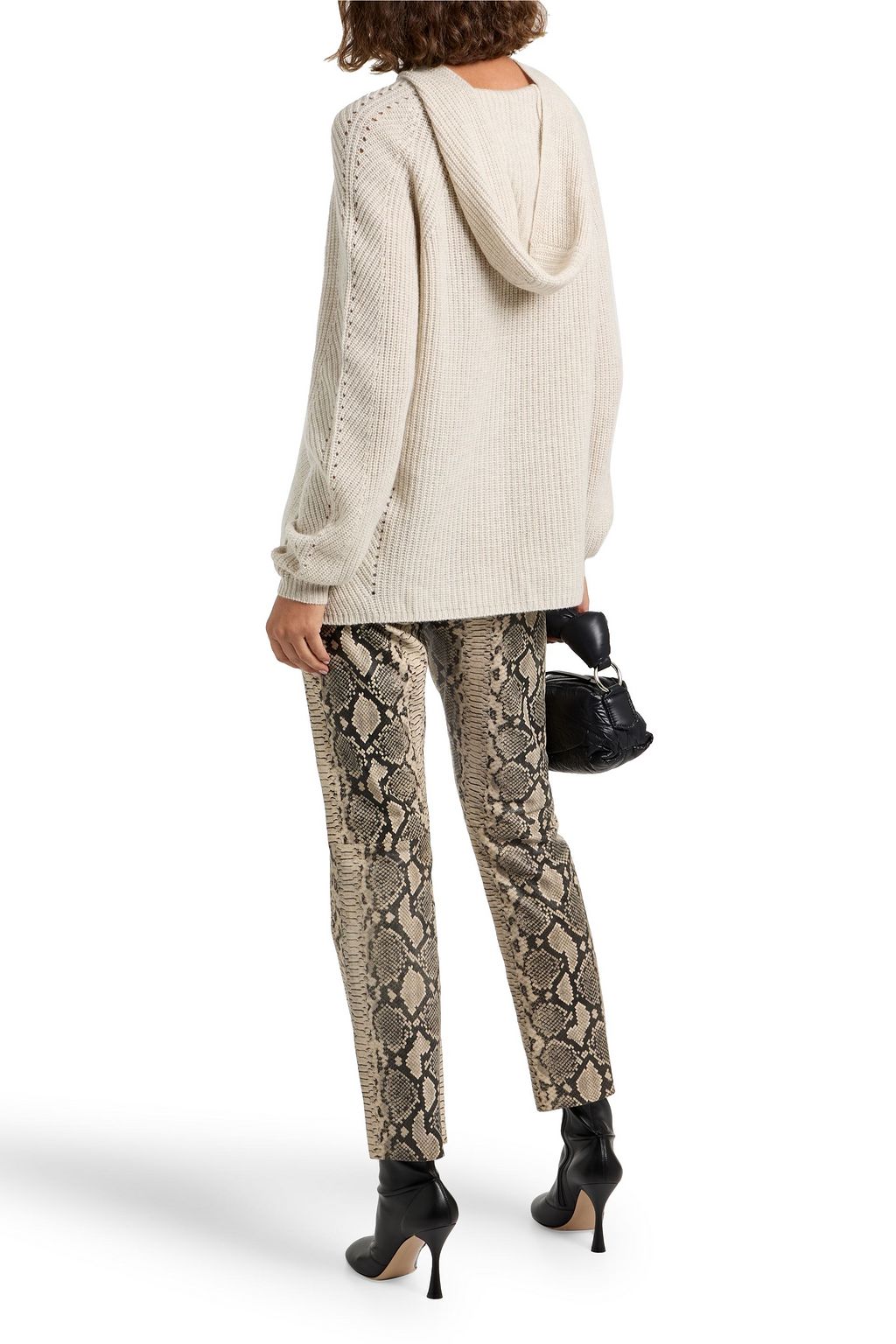AUTUMN CASHMERE Ribbed cashmere hoodie