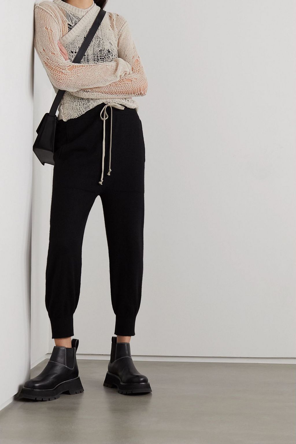 RICK OWENS بنطلون رياضي من الكشمير