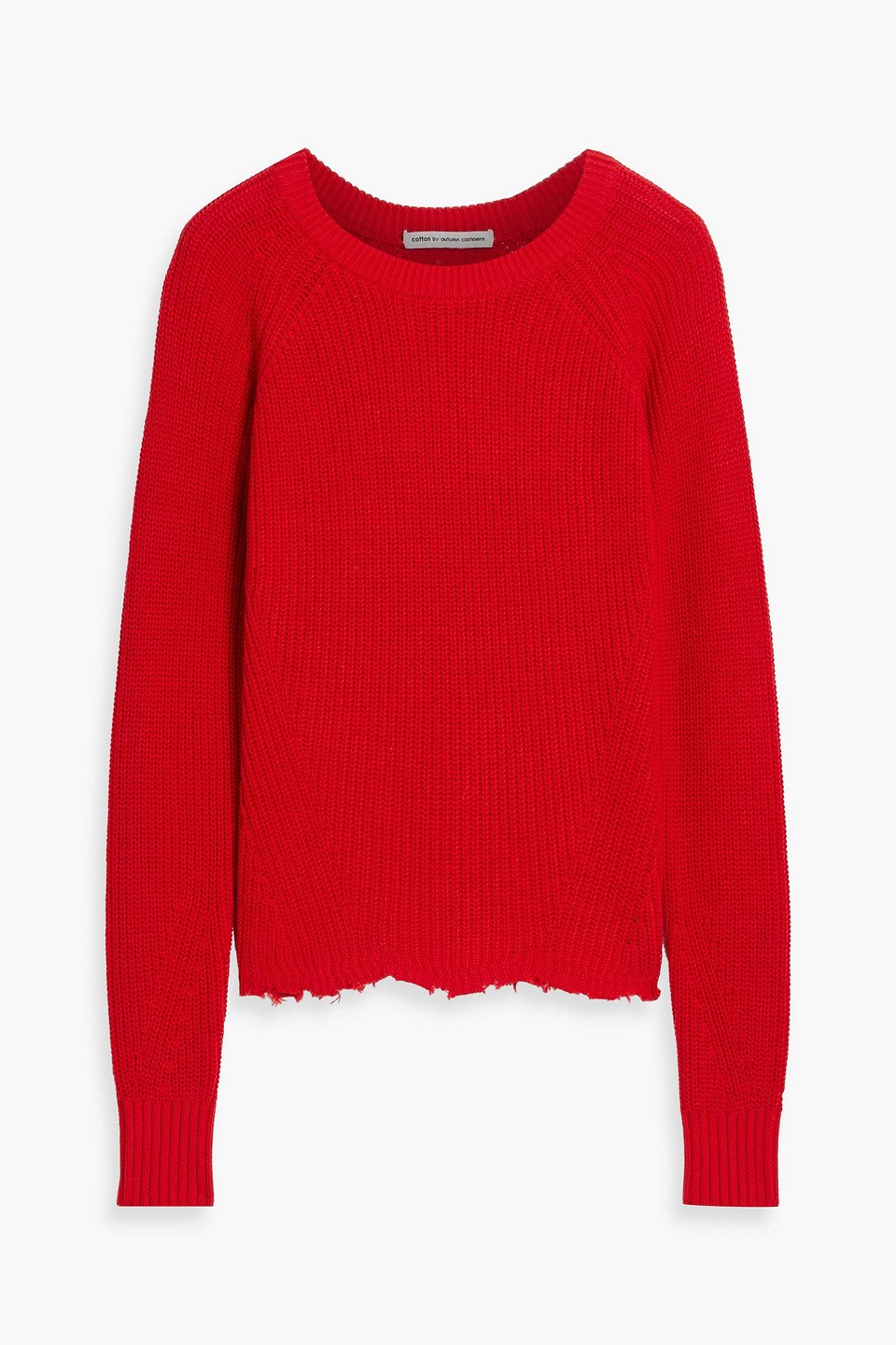 Autumn Cashmere Distressed Cotton Sweater In Orange