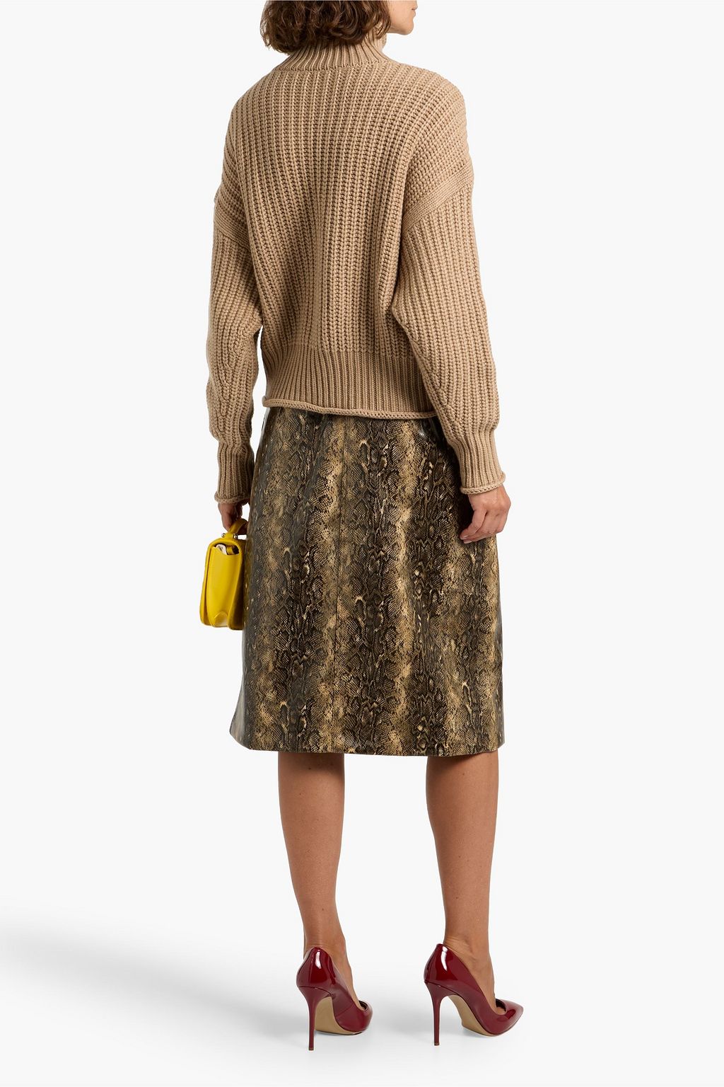 AUTUMN CASHMERE Ribbed-knit turtleneck sweater