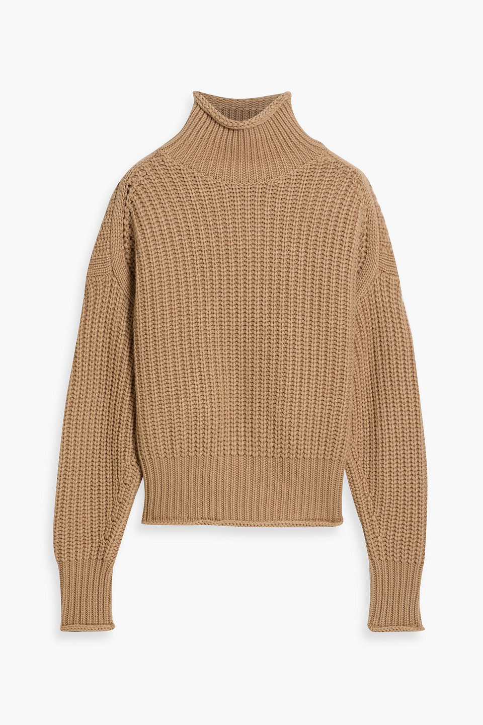 Autumn Cashmere Ribbed-knit Turtleneck Sweater In Brown