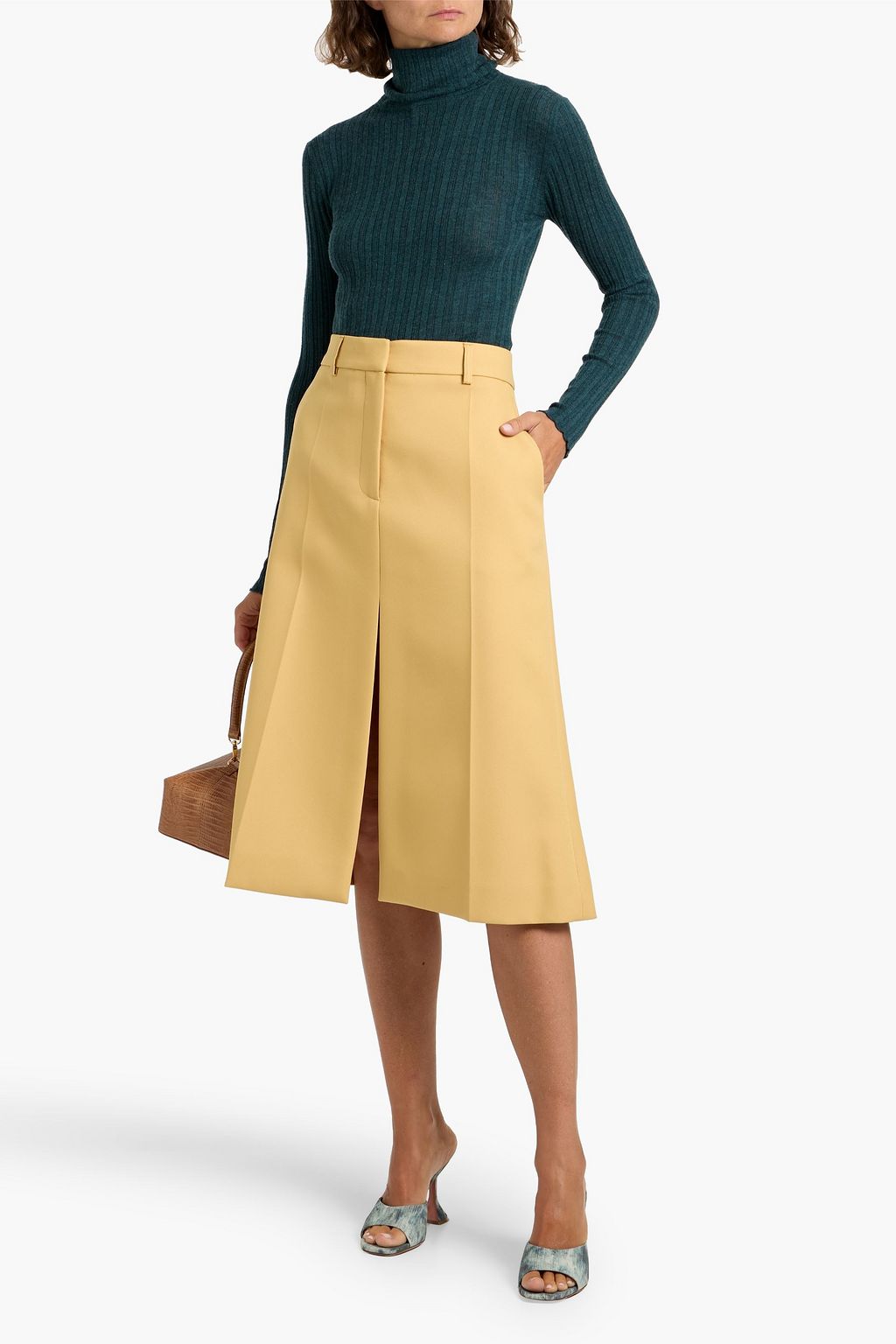 AUTUMN CASHMERE Ribbed cashmere turtleneck sweater