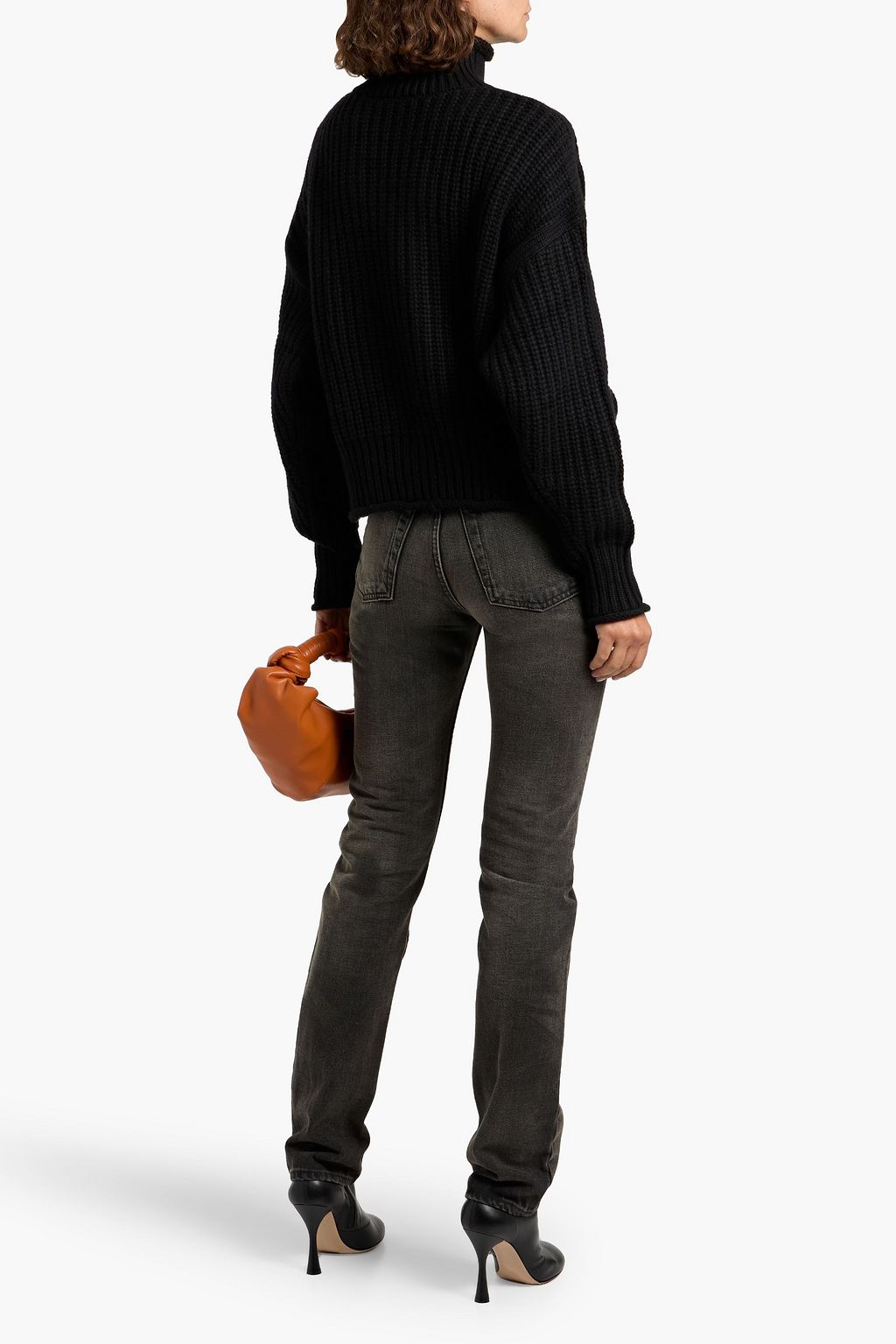 AUTUMN CASHMERE Ribbed-knit turtleneck sweater