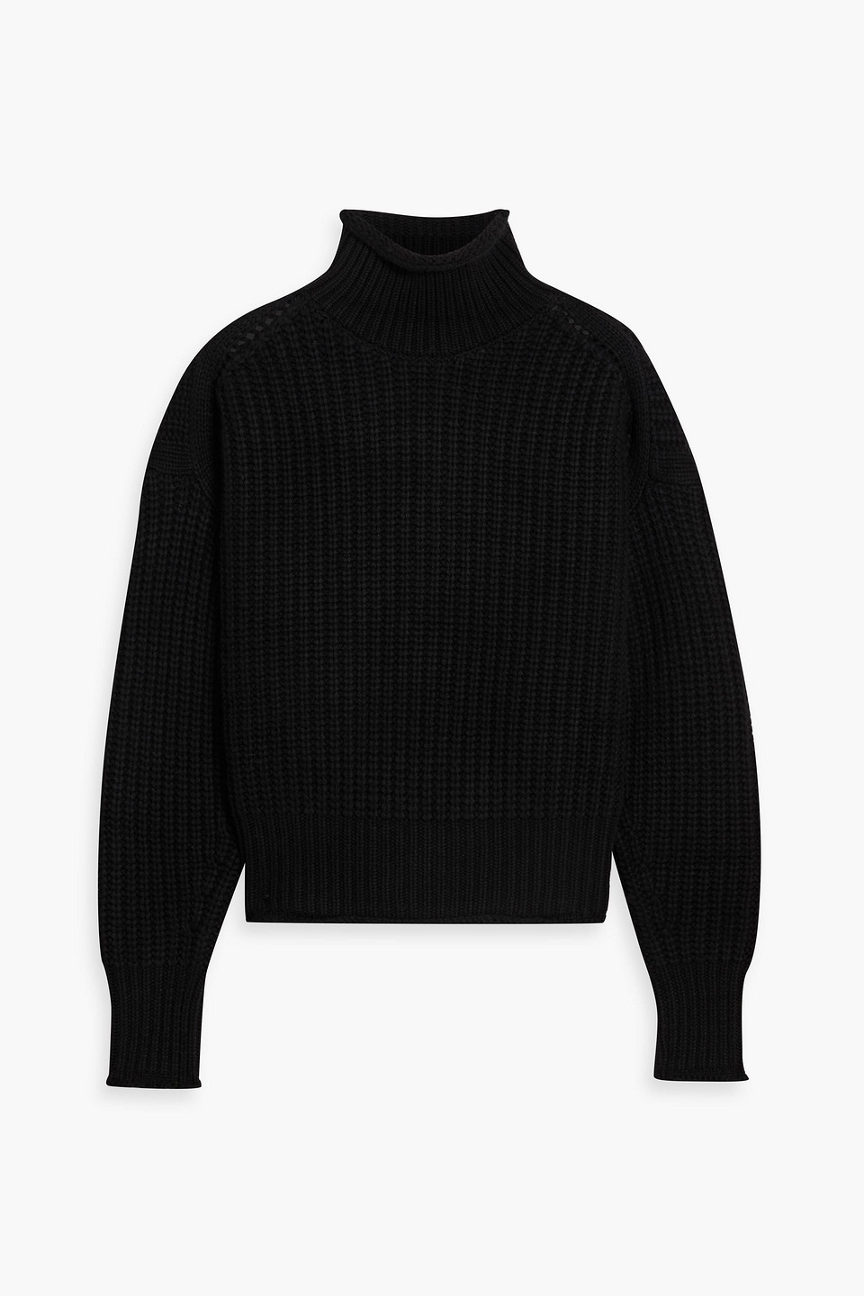 Autumn Cashmere Ribbed-knit Turtleneck Sweater In Black