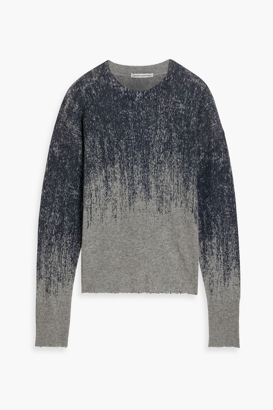 Autumn Cashmere Dégradé Distressed Cashmere Sweater In Gray